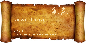Hamvai Petra névjegykártya