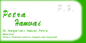 petra hamvai business card